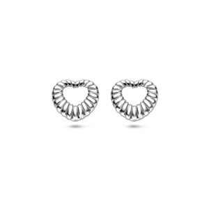 oorknoppen hartjes 11 mm zilver gerhodineerd