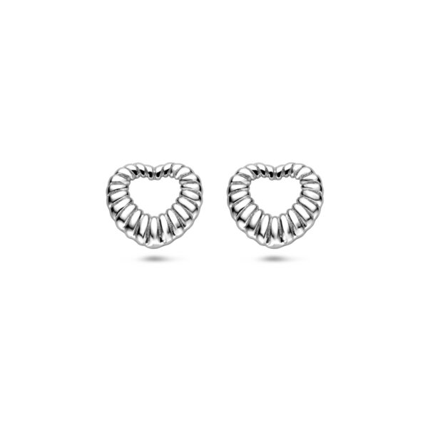 oorknoppen hartjes 11 mm zilver gerhodineerd