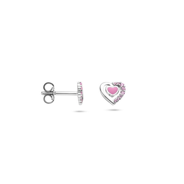 oorknoppen hartjes zirkonia 6 mm zilver gerhodineerd - Afbeelding 3