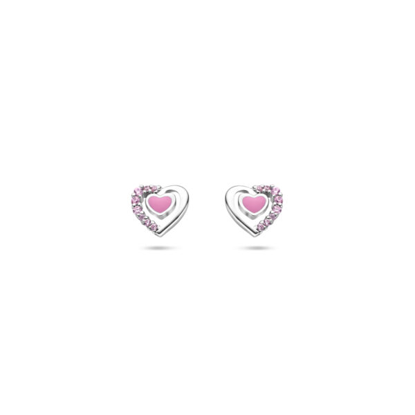 oorknoppen hartjes zirkonia 6 mm zilver gerhodineerd