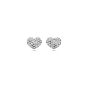 oorknoppen hartjes zirkonia 6,5 mm zilver gerhodineerd