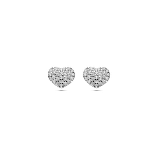 oorknoppen hartjes zirkonia 6,5 mm zilver gerhodineerd