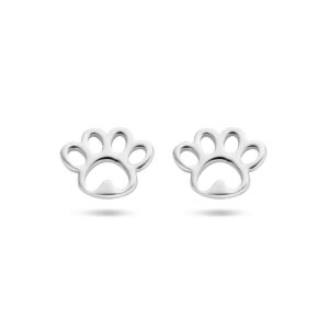 oorknoppen hondenpoot zilver gerhodineerd