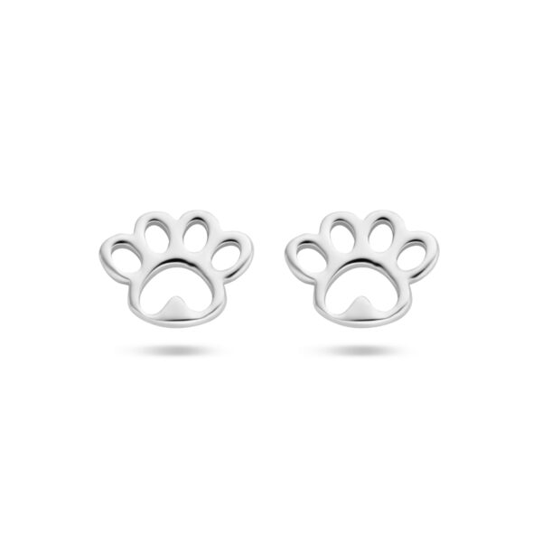 oorknoppen hondenpoot zilver gerhodineerd