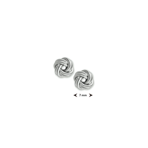 oorknoppen knoop zilver wit - Afbeelding 3