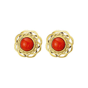 oorknoppen koraal 14K geelgoud