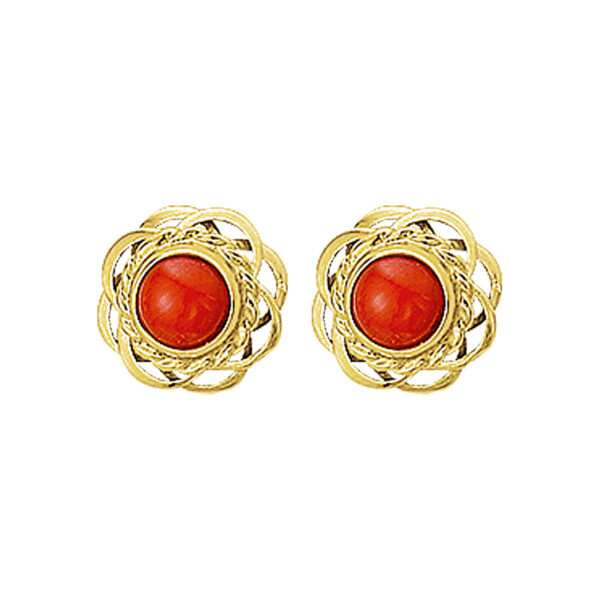 oorknoppen koraal 14K geelgoud
