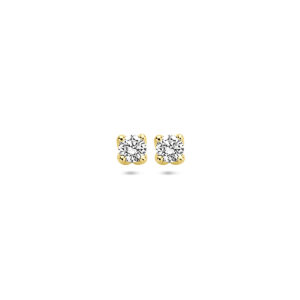 oorknoppen lab grown diamant 0.20ct. (2x 0.10ct) h si 3,25 mm 14K geelgoud