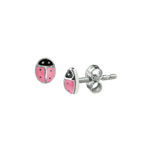oorknoppen lieveheersbeestje zilver gerhodineerd