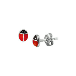 oorknoppen lieveheersbeestje zilver gerhodineerd