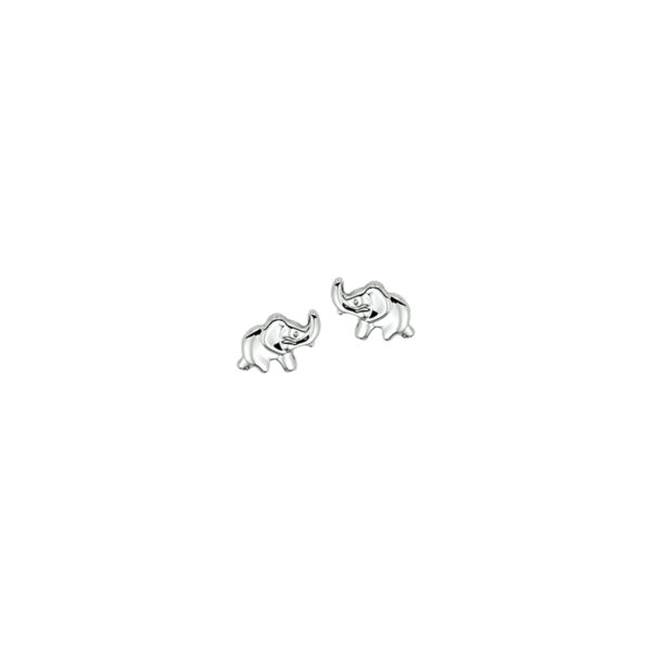 oorknoppen olifant zilver wit - Afbeelding 2