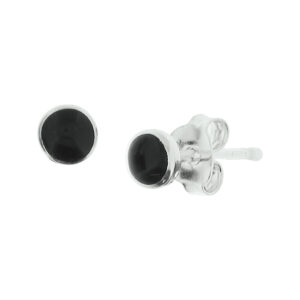 oorknoppen onyx zilver wit