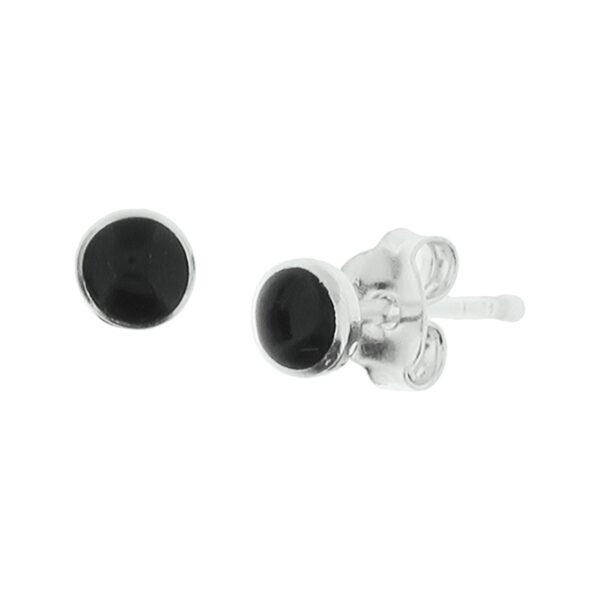 oorknoppen onyx zilver wit
