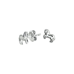 oorknoppen paard zilver gerhodineerd