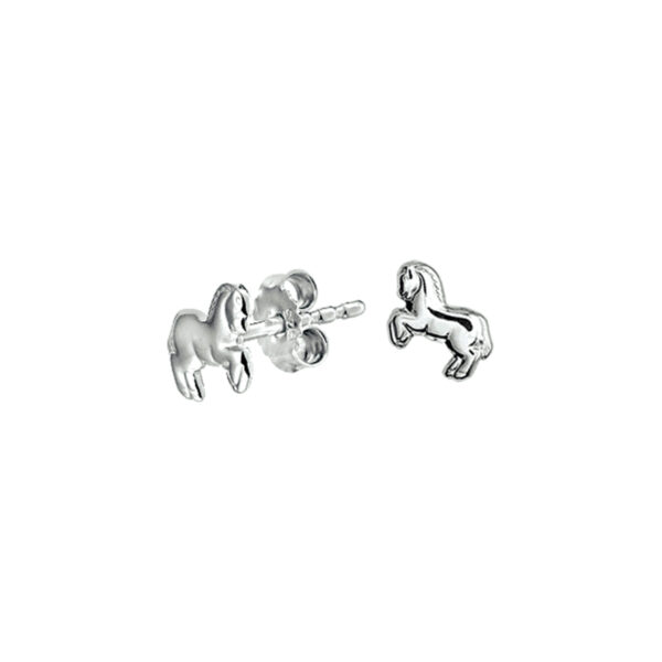 oorknoppen paard zilver gerhodineerd