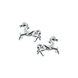 oorknoppen paard zilver wit