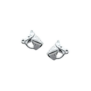 oorknoppen paardenhoofd zilver wit