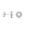 oorknoppen parel en zirkonia 8 mm zilver gerhodineerd - Afbeelding 3