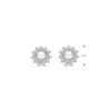oorknoppen parel en zirkonia 8 mm zilver gerhodineerd - Afbeelding 4