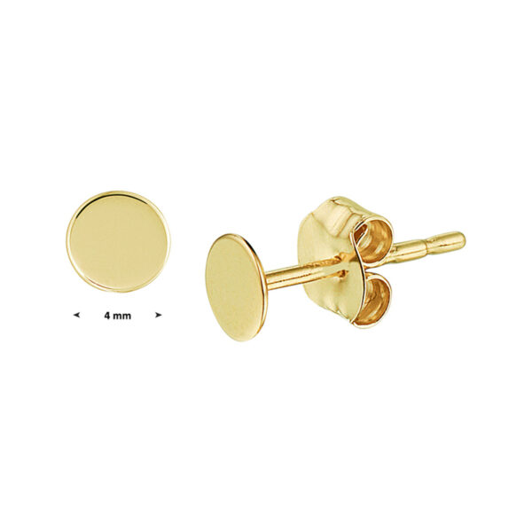 oorknoppen rond 14K geelgoud - Afbeelding 4