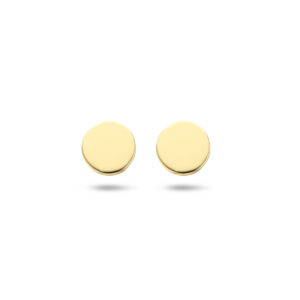 oorknoppen rond 14K geelgoud