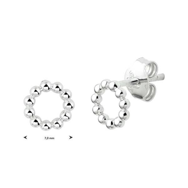 oorknoppen rond bolletjes zilver gerhodineerd - Afbeelding 4
