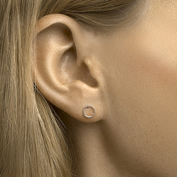 oorknoppen rond zilver gerhodineerd - Afbeelding 2