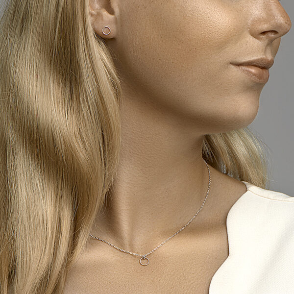 oorknoppen rond zilver gerhodineerd - Afbeelding 3