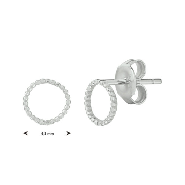oorknoppen rond zilver gerhodineerd - Afbeelding 4