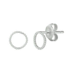 oorknoppen rond zilver gerhodineerd