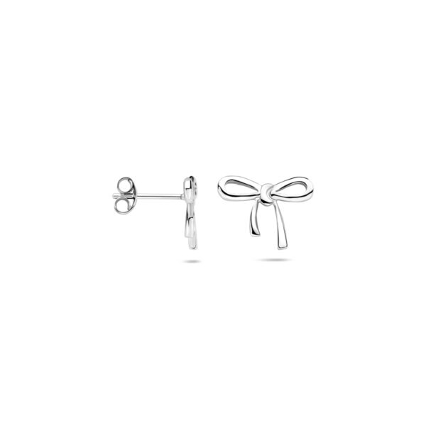 oorknoppen strik 11 mm zilver gerhodineerd - Afbeelding 3