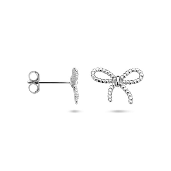 oorknoppen strik 7,5 mm zilver gerhodineerd - Afbeelding 3