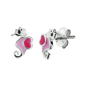 oorknoppen zeepaard zilver gerhodineerd