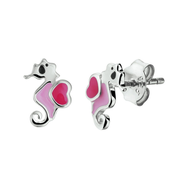 oorknoppen zeepaard zilver gerhodineerd
