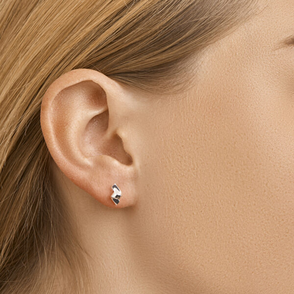 oorknoppen zilver wit - Afbeelding 2