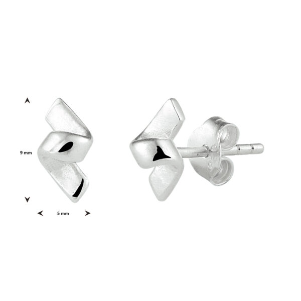 oorknoppen zilver wit - Afbeelding 3