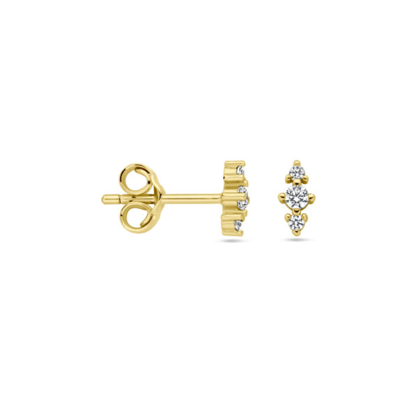 oorknoppen zirkonia 1 micron zilver verguld (geel) - Afbeelding 3