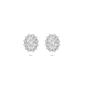oorknoppen zirkonia 10 mm zilver gerhodineerd