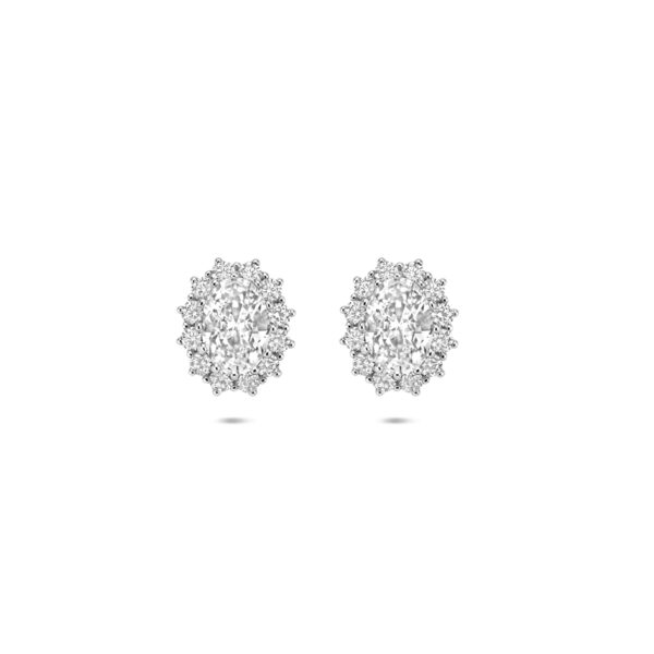oorknoppen zirkonia 10 mm zilver gerhodineerd