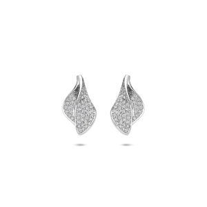 oorknoppen zirkonia 14 mm zilver gerhodineerd