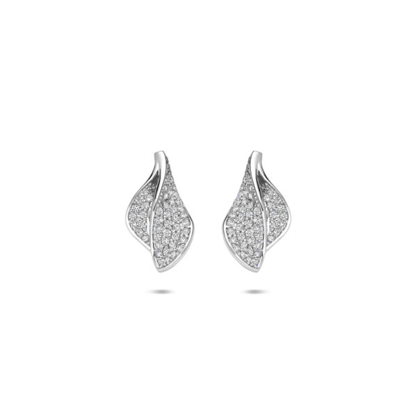oorknoppen zirkonia 14 mm zilver gerhodineerd