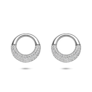 oorknoppen zirkonia 14,5 mm zilver gerhodineerd