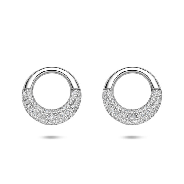 oorknoppen zirkonia 14,5 mm zilver gerhodineerd