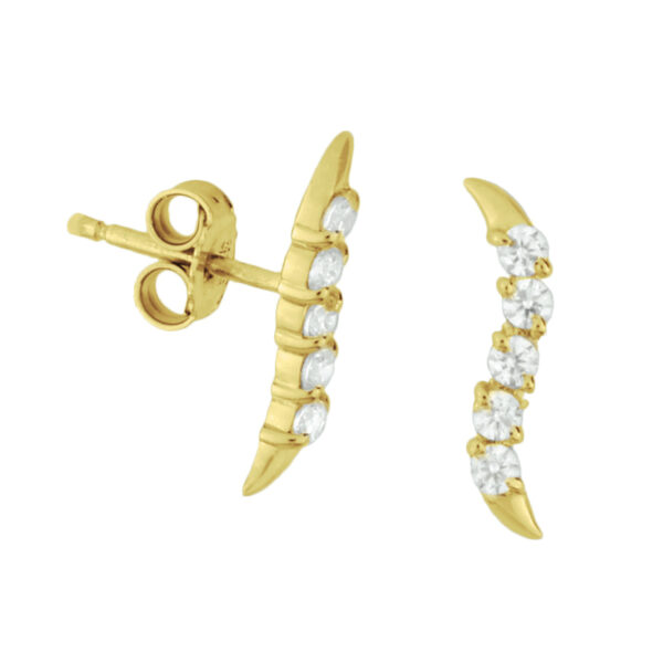 oorknoppen zirkonia 14K geelgoud