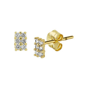 oorknoppen zirkonia 14K geelgoud