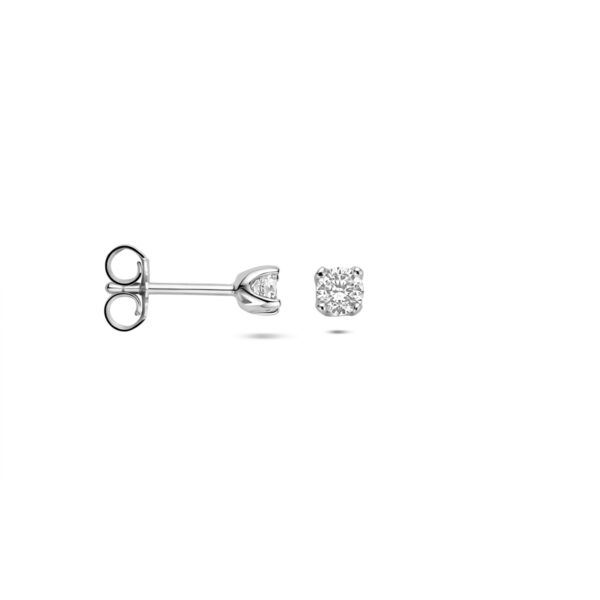 oorknoppen zirkonia 3,5 mm zilver gerhodineerd - Afbeelding 3