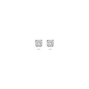 oorknoppen zirkonia 3,5 mm zilver gerhodineerd