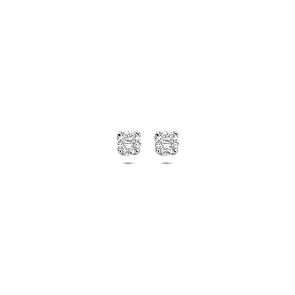oorknoppen zirkonia 3,5 mm zilver gerhodineerd