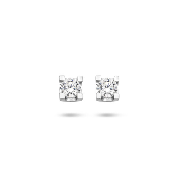 oorknoppen zirkonia 4 mm zilver gerhodineerd