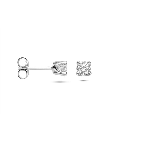 oorknoppen zirkonia 4,5 mm zilver gerhodineerd - Afbeelding 3